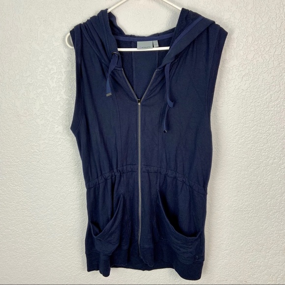Athleta Other - Athleta Blue Modal Sleeveless Hoodie Coverup